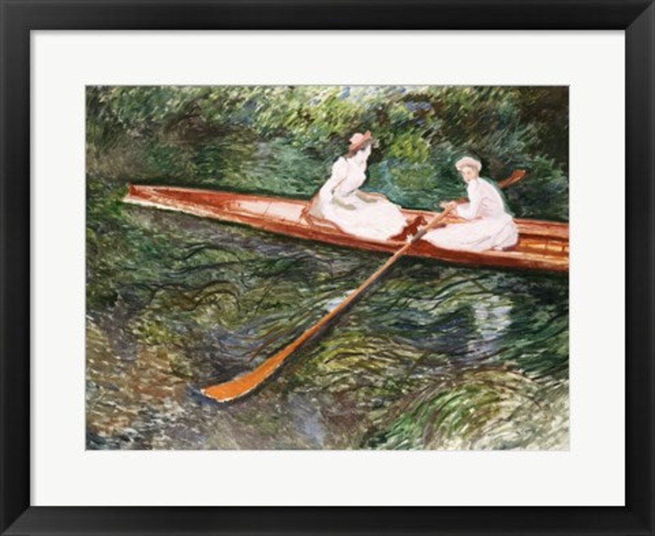Framed Art The Pink Rowing Boat by Claude Monet Wall Decor 18x24 Artwork